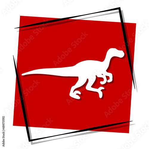 velociraptor red banner in frame. Vector illustration.