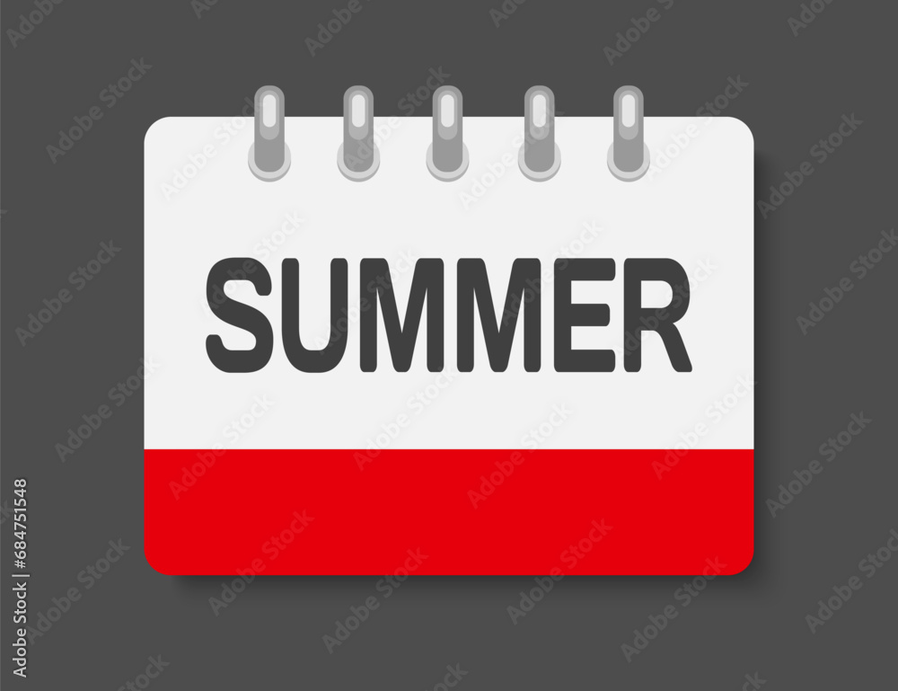 Template icon page calendar - Summer Template icon page calendar - Summer