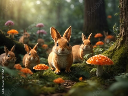 Enchanting forest rabbit. AI generated © Mystery