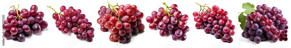 Bunch of ripe pink grapes isolated on transparent background. View from above Bunch of ripe pink grapes isolated on transparent background. View from above