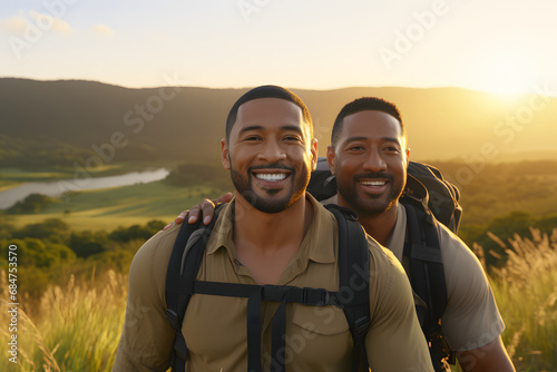 Romantic gay couple in love