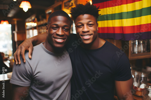 Romantic gay couple in love