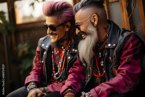 Romantic gay couple in love