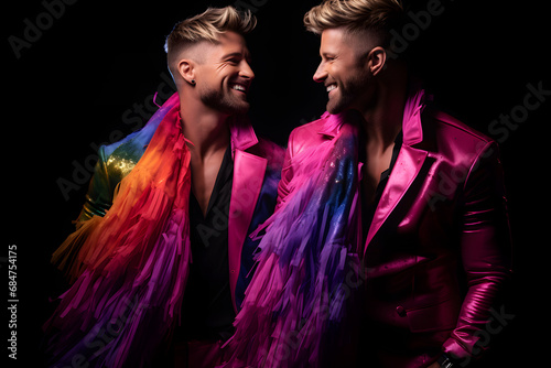 Romantic gay couple in love