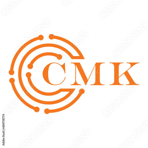 CMK letter design. CMK letter technology logo design on white background. CMK Monogram logo design for entrepreneur and business photo