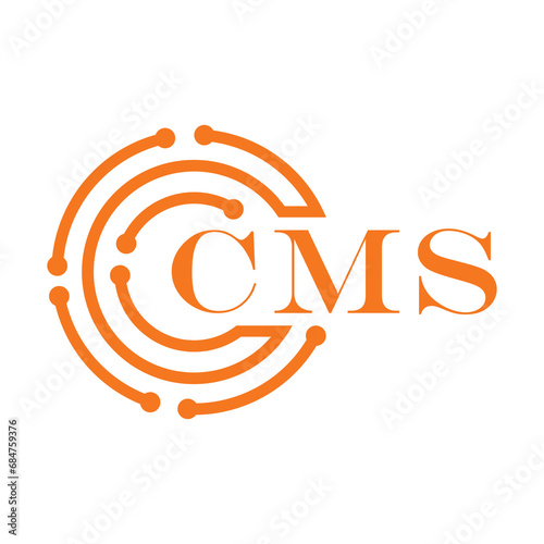CMS letter design. CMS letter technology logo design on white background. CMS Monogram logo design for entrepreneur and business