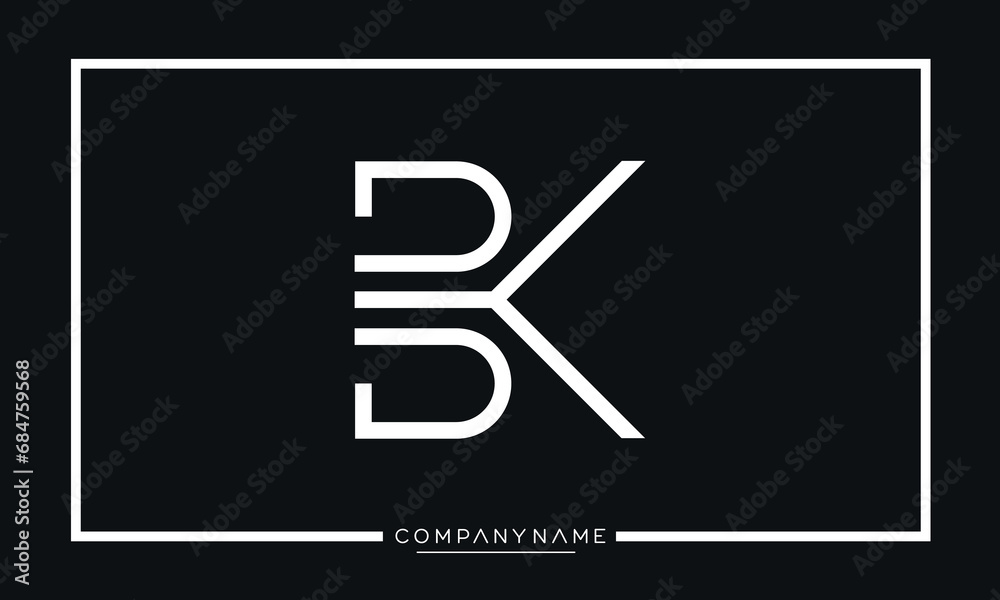 Alphabet Letters Icon Logo BK or KB Monogram Alphabet Letters Icon Logo BK or KB Monogram