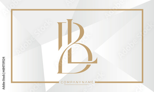 Alphabet Letters Icon Logo BL or LB Monogram