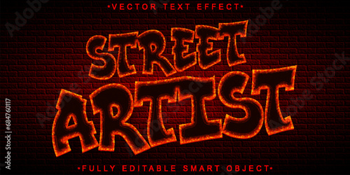 Graffiti Red Street Artist Vector Fully Editable Smart Object Text Effect