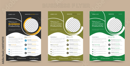 clean &Creative flyer template design, marketing, advertisement, with color variation