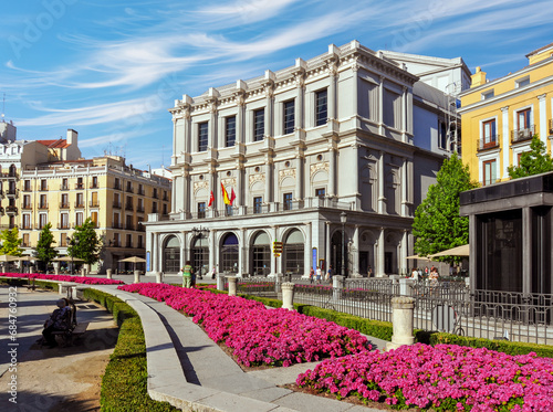 Royal theater (Teatro Real) on Eastern square (Plaza de Oriente) in Madrid, Spain photo