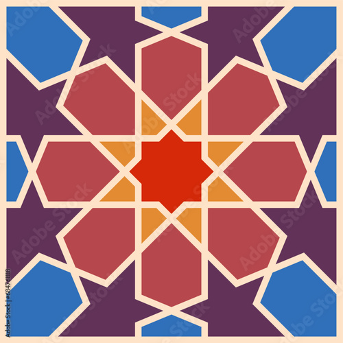 Abstract background with Islamic ornament, Arabic geometric texture.geometric islamic with colorfull pattern