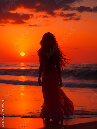 stunning beach sunset with vibrant hues of orange