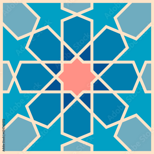 Abstract background with Islamic ornament, Arabic geometric texture.geometric islamic with colorfull pattern