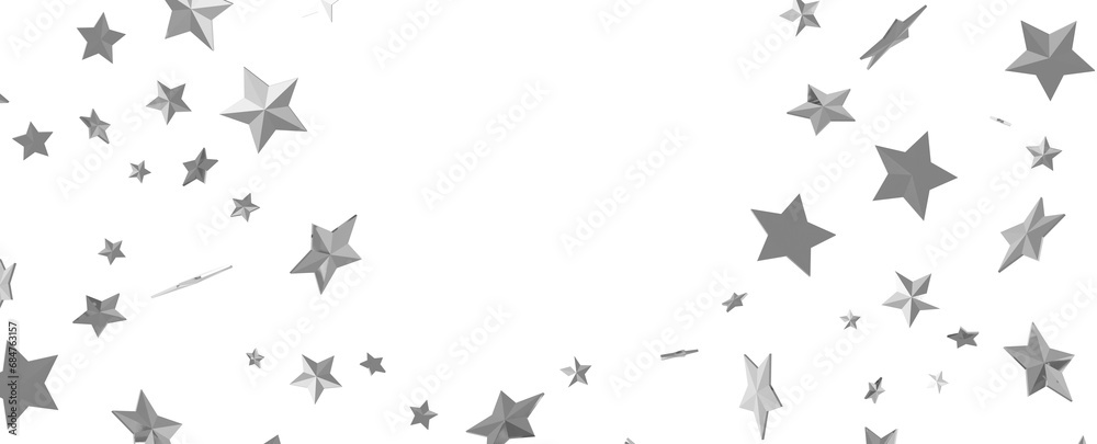 Silver stars of confetti. Silver stars of confetti.
