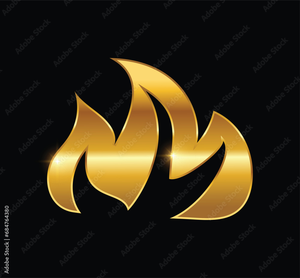 Golden Fire Logo Vector Icon Golden Fire Logo Vector Icon