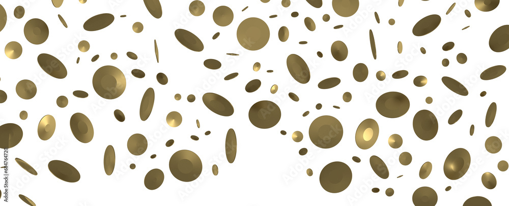 Sprinkle of Success: Spectacular 3D Illustration Showcasing Cascading Gold Confetti Sprinkle of Success: Spectacular 3D Illustration Showcasing Cascading Gold Confetti