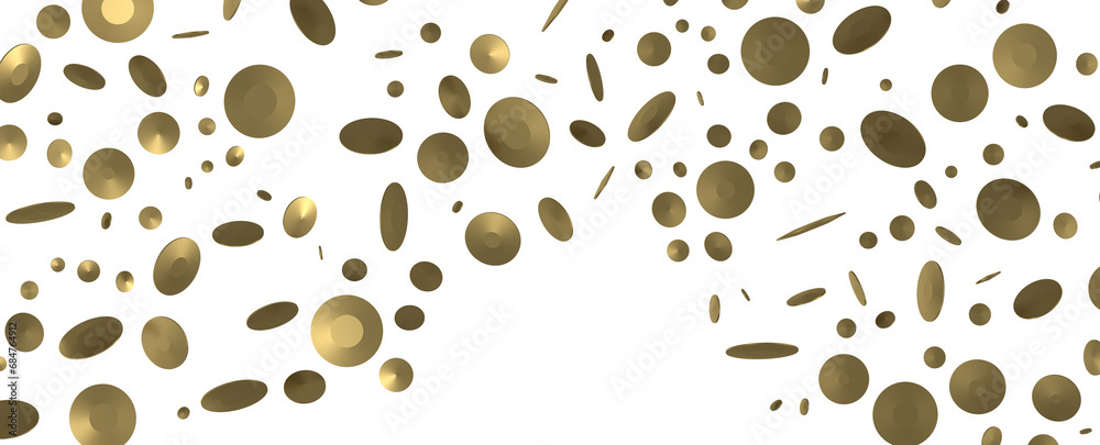 Sprinkle of Success: Spectacular 3D Illustration Showcasing Cascading Gold Confetti Sprinkle of Success: Spectacular 3D Illustration Showcasing Cascading Gold Confetti