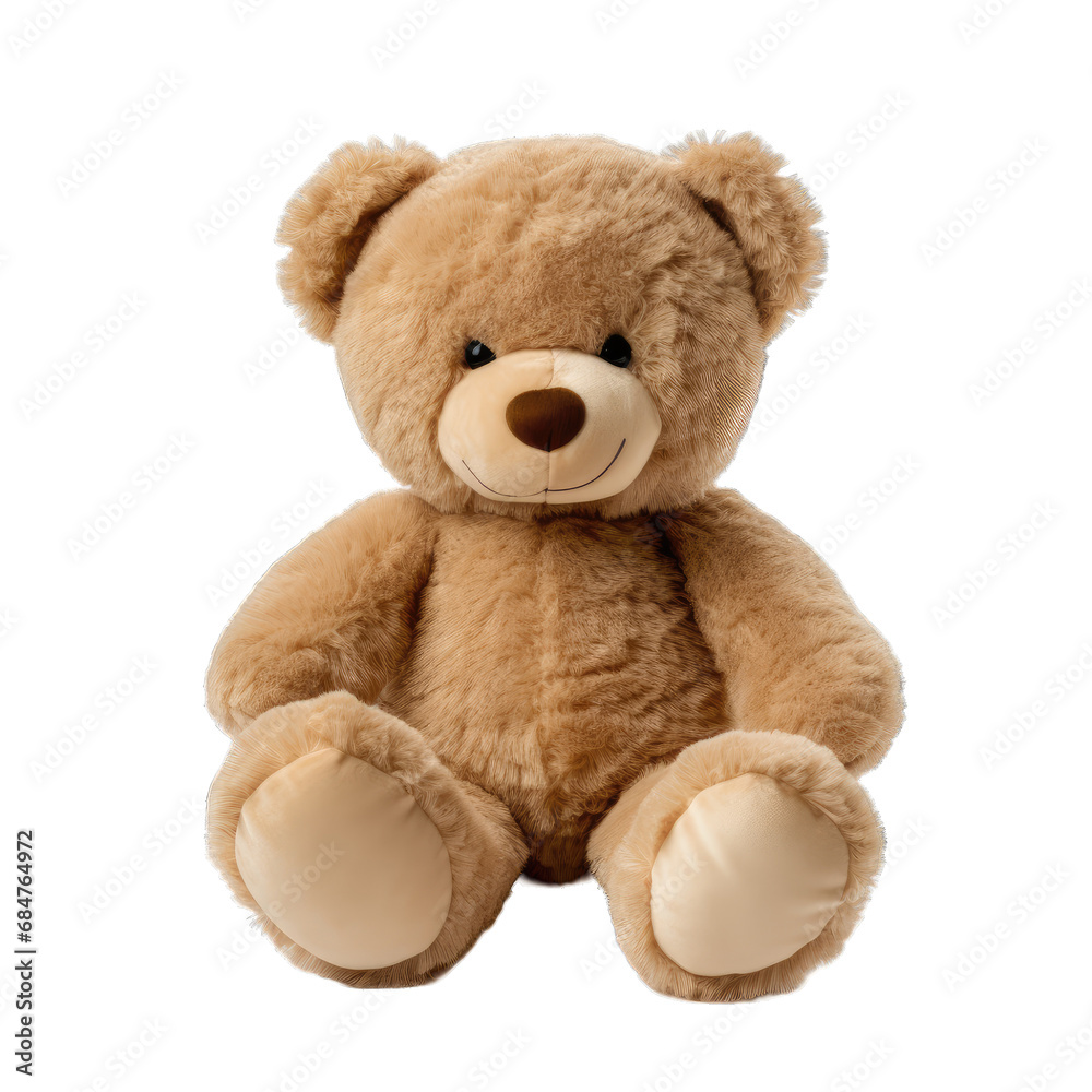 Obraz premium Soft toy, teddy bear isolated on transparent and white background. PNG transparent