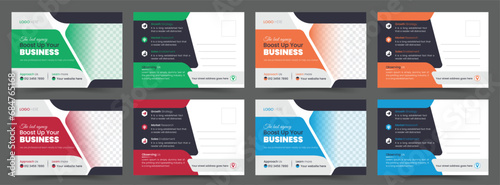Modern postcard design, corporate postcard design template. amazing and stylish corporate postcard template design bundle photo