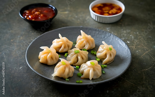 Capture the essence of Shrimp Dumplings in a mouthwatering food photography shot Generative AI