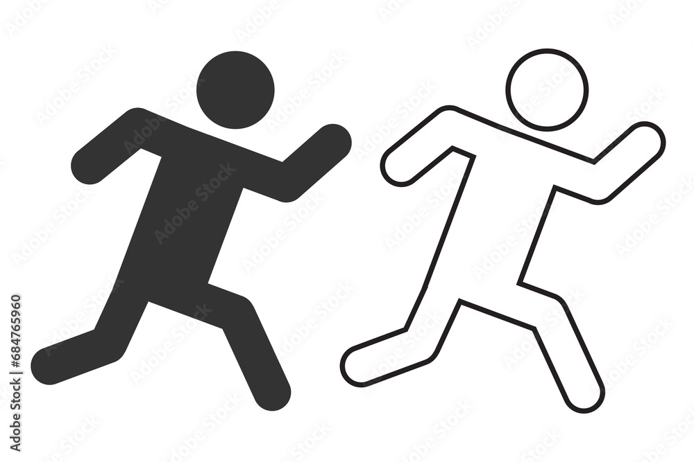 Running icon. Run activity men set vector ilustration.