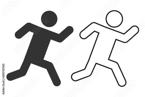 Running icon. Run activity men set vector ilustration.