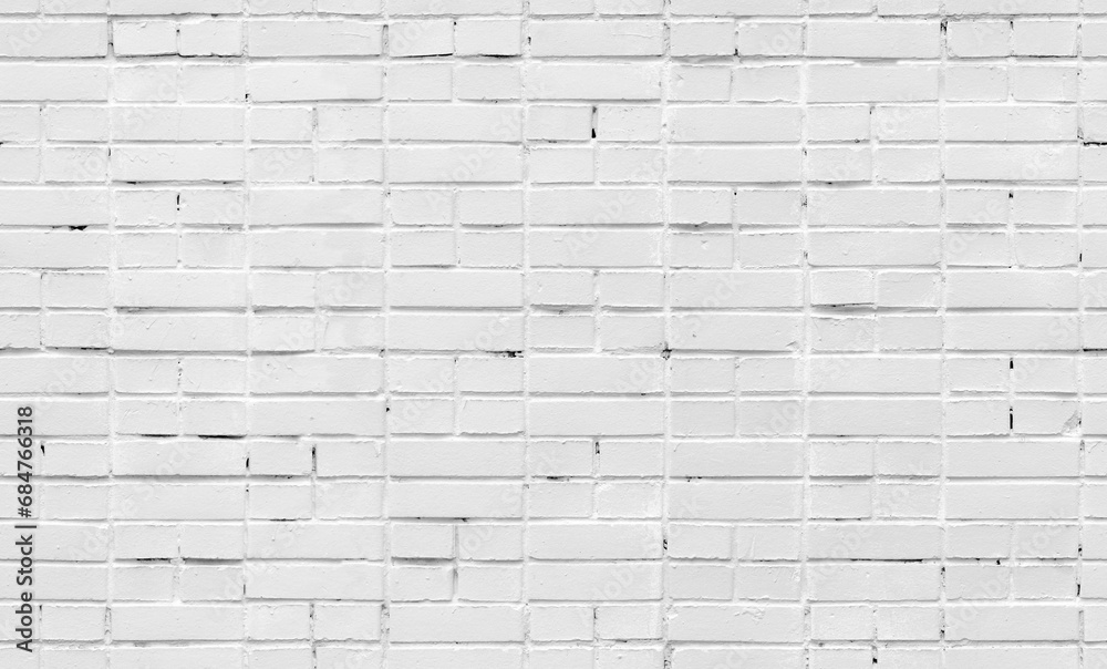 Fototapeta premium White brick wall, seamless background photo texture
