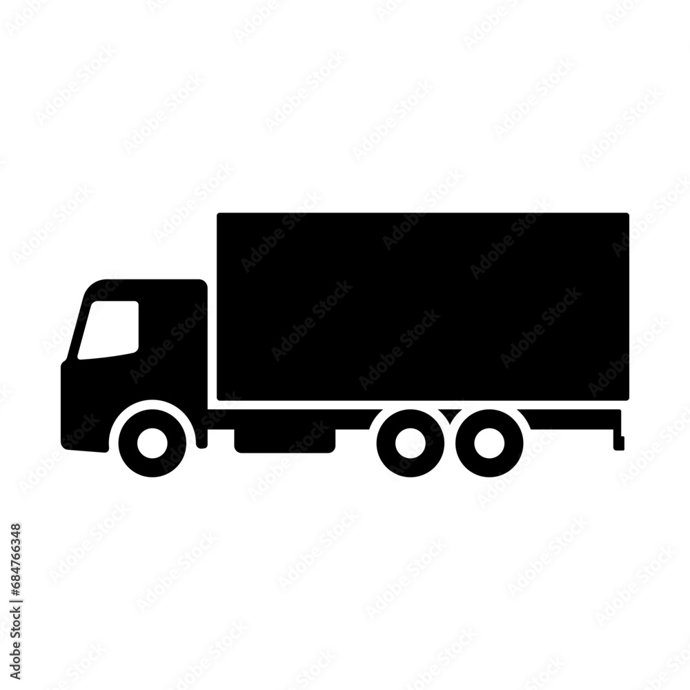 Truck icon. Black silhouette. Side view. Vector simple flat graphic illustration. Isolated object on a white background. Isolate.