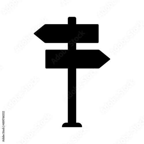 Signpost icon. Pointer. Black silhouette. Front view. Vector simple flat graphic illustration. Isolated object on a white background. Isolate.