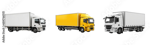 Truck isolated on white or transparent background generative ai 