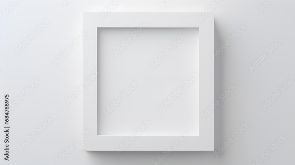 Blank white frame on the wall mockup Blank white frame on the wall mockup
