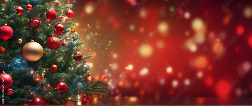 Christmas Tree Background Illustration with Text Space