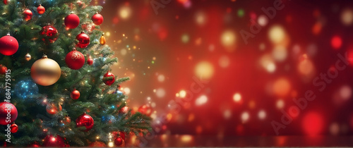 Christmas Tree Background Illustration with Text Space