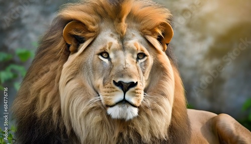 portrait of a male lion panthera leo