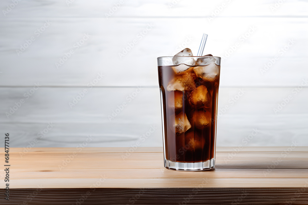 Glass of iced coffee or cola isolated on white background. Glass of iced coffee or cola isolated on white background.