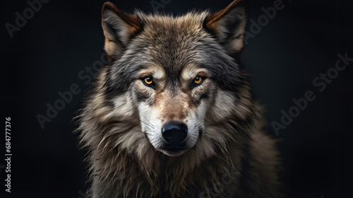 Intense Wolf Gaze Captured in High Definition Portrait