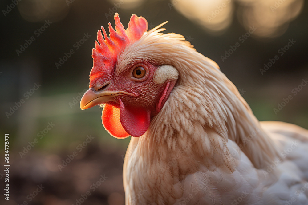 Close up of chicken head 