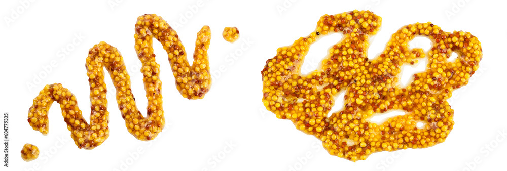 french mustard isolated on white background with full depth of field. Top view. Flat lay. french mustard isolated on white background with full depth of field. Top view. Flat lay.
