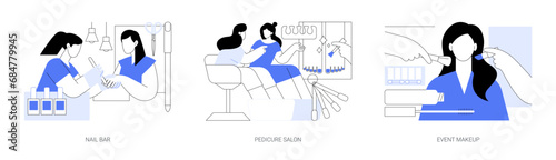 Beauty salon isolated cartoon vector illustrations se