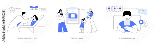 Braces for kids abstract concept vector illustrations.