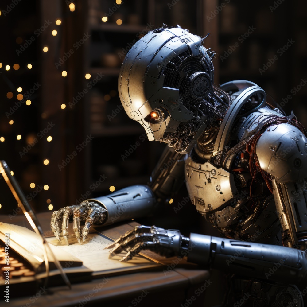 A witty AI robot is answering a complex mathematical problem
A witty AI robot is answering a complex mathematical problem
