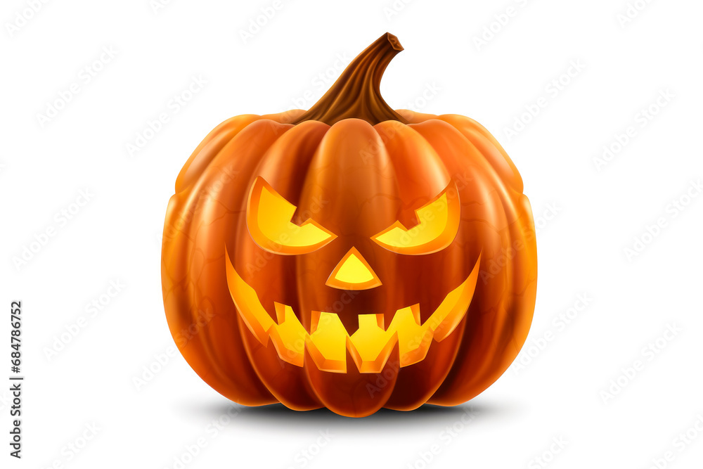 Illustration of a Halloween pumpkin with scary face on a white background Illustration of a Halloween pumpkin with scary face on a white background