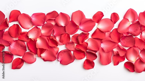  a close up of a bunch of red flowers on a white background with a few petals in the middle of the frame.