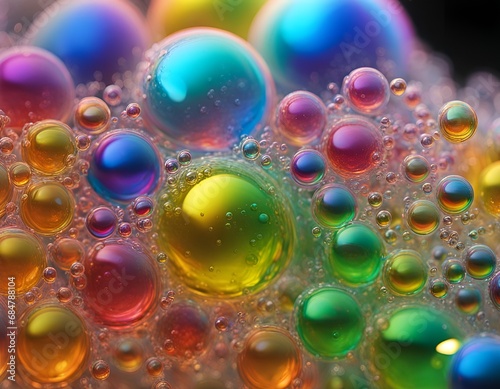 iridescent rainbow bubbles