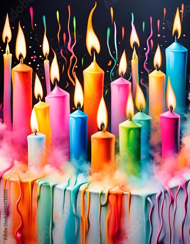 colorful birthday candles photo