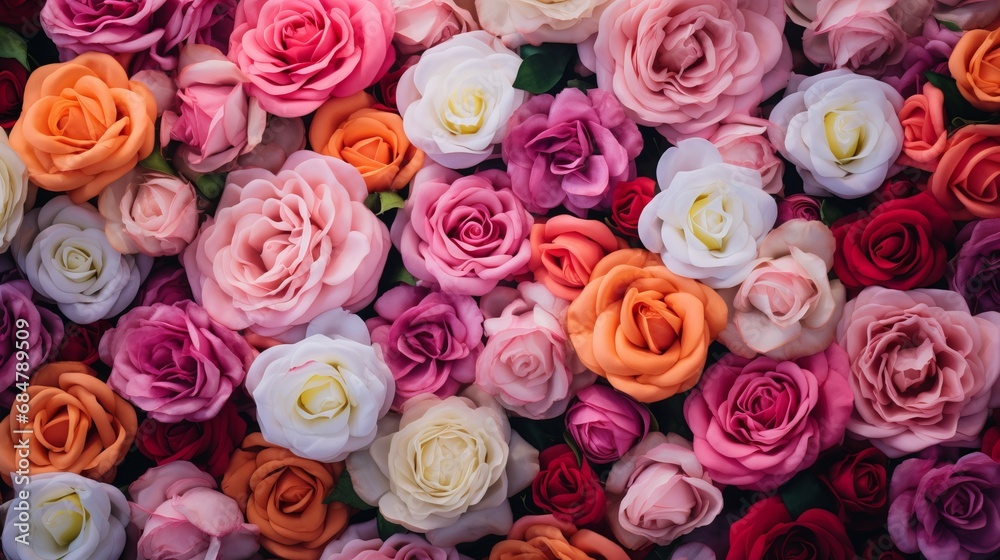 A bouquet of flowers is the backdrop for a colorful flower background and a fresh rose backdrop for a wedding. A bouquet of flowers is the backdrop for a colorful flower background and a fresh rose backdrop for a wedding.