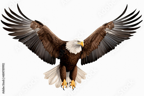 Bald Eagle (Haliaeetus leucocephalus) flying in the sky © mila103