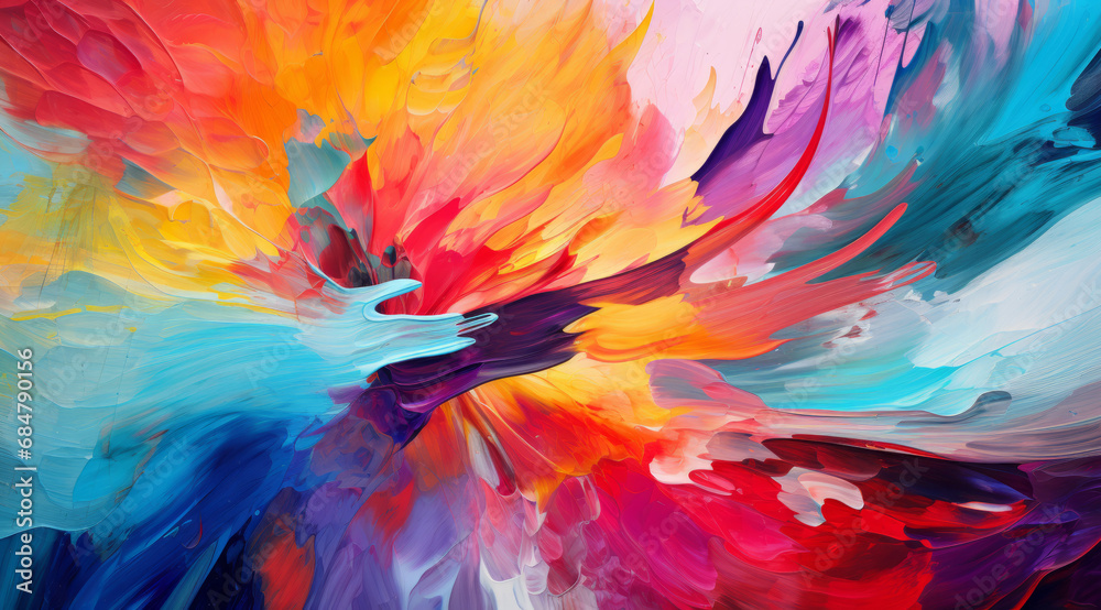 A splash of colours resembling modern piece of art. A splash of colours resembling modern piece of art.