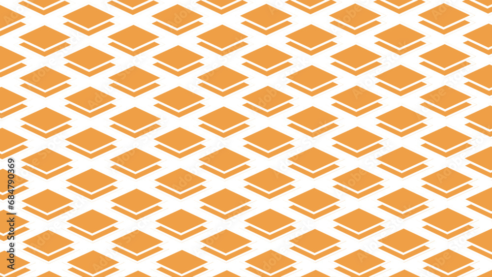 White seamless pattern with orange squares